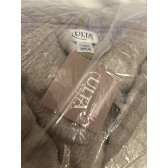 ULTA Luxury Plush Tan Beige Bath Women’s Robe Plus Size 1XL/2X  In Original Pack - Picture 3 of 9